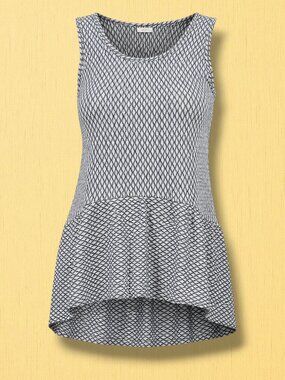 MOMO‎ Blue White Patterned Cotton Fit Flare Mini Dress M